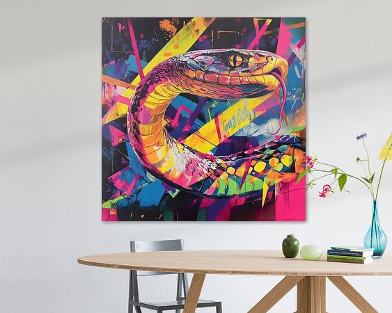 Snake Pop Art by Niklas Maximilian on canvas, poster, wallpaper